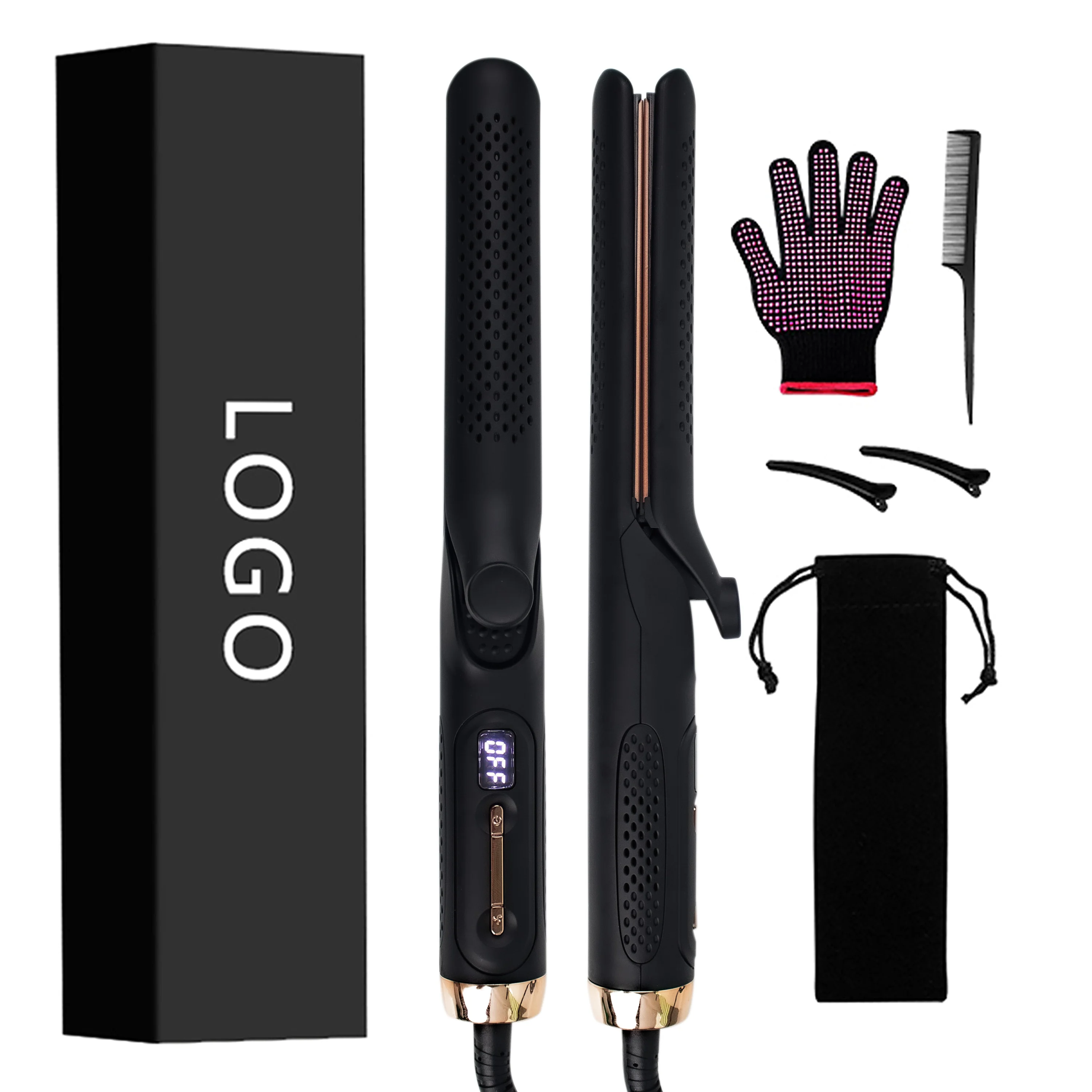 Hot Sell private Label  Airflow Ceramic Flat Iron Infrared curling iron hair straightener 2 in 1 with 360  Vented Cool Air