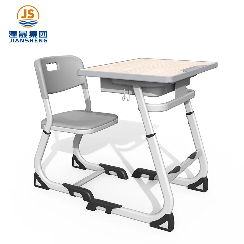 JS School furniture Height adjustable classroom desk and chair for primary school