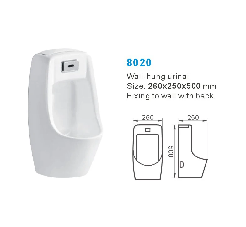 Modern European Design Automatic Sensor Wall-Mounted Ceramic Urinal Floor-Standing for Hotels and Bathrooms