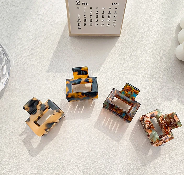 Hair Clamps Claw Clip  mini Leopard Cute Claw Clips Small Eco Friendly Acetate Hair Claws for Women