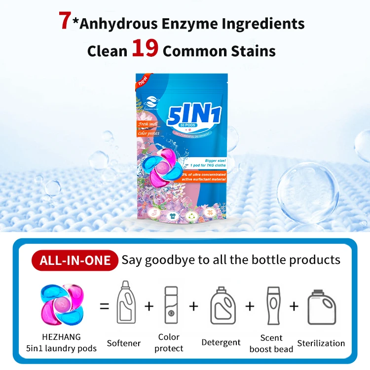 Pods Laundry Detergent Soap Pods 5 in 1 Laundry Detergent Liquid Capsules by Chinese Supplier