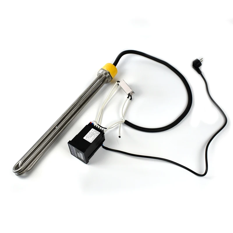BRIGHT 1500W Electrical Battery Powered Tubular Screw Immersion Rot Flanged Water Heater Element With Thermostat