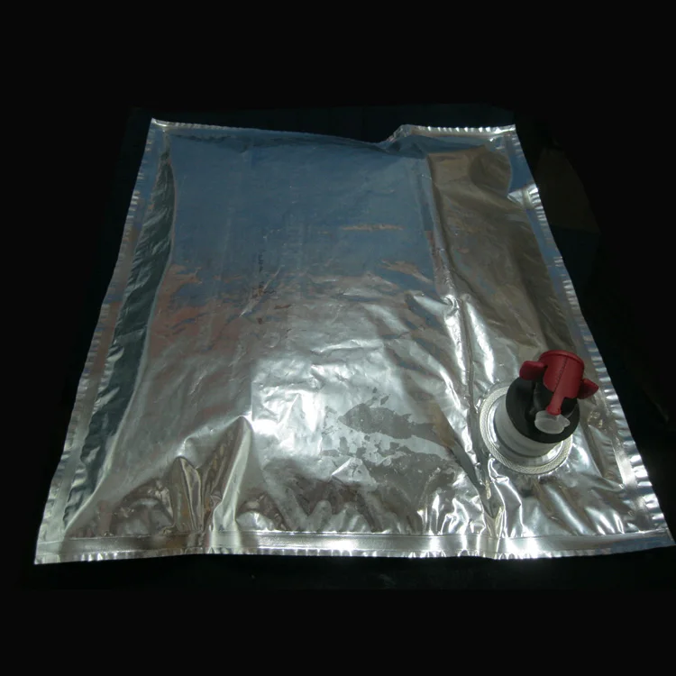 Customized plastic transparent soda bib bag pouch in box 3 liter