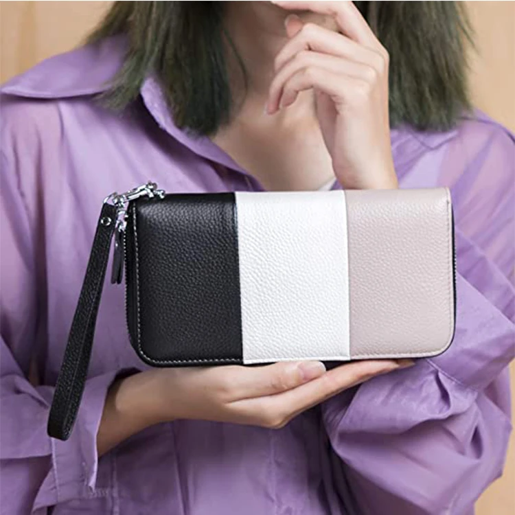 Wholesale Fashion Ladies Clutch RFID Blocking Full Grain Leather Women HandMade Designer Wallet