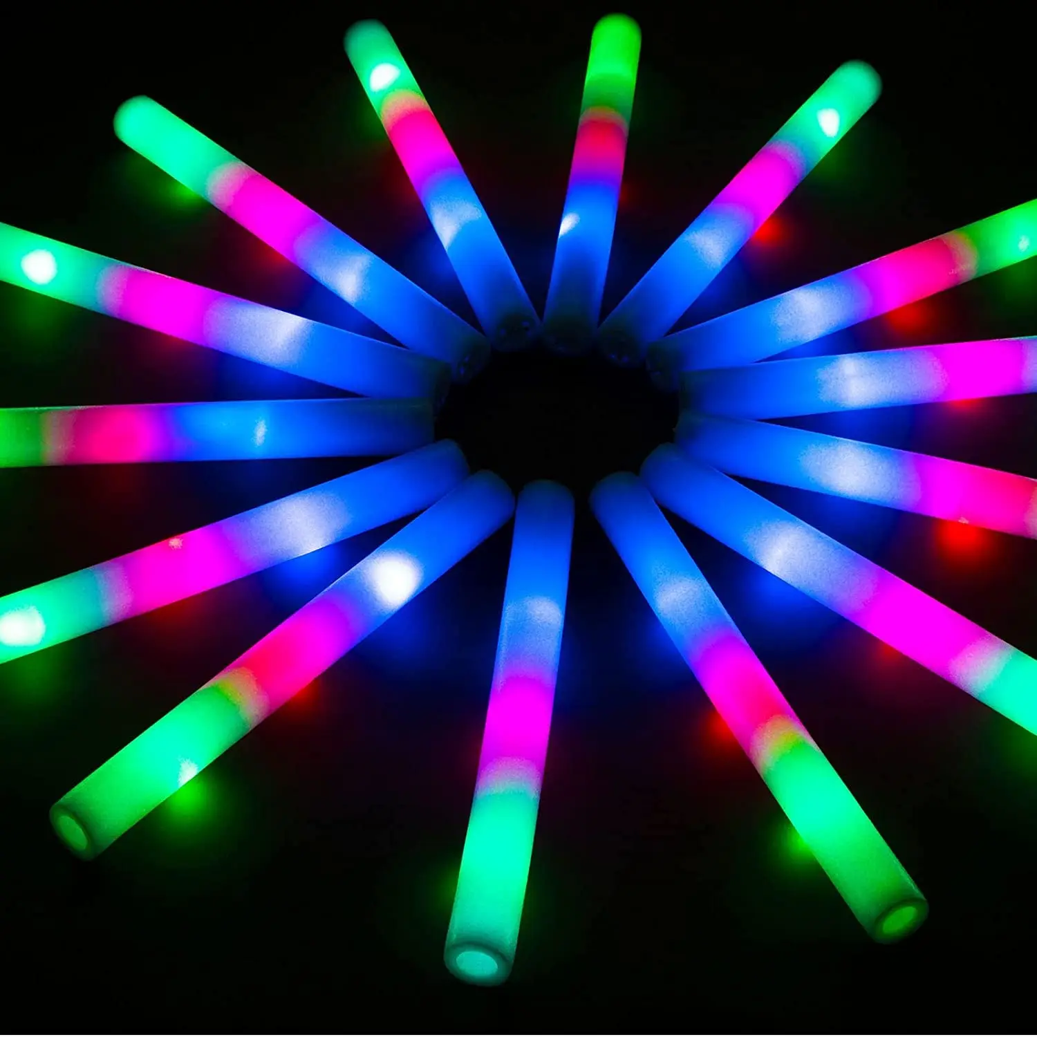 Wholesale Custom Foam Light Sticks 3 Modes Colorful Flashing Foam Glow Sticks Bulk Flashing Light Up Cheering Stick