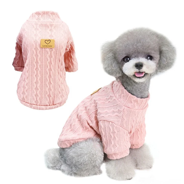 Spring Cute Fashion Medium Small Pet Clothes Poodle Pomeranian Dog Knitting Coat