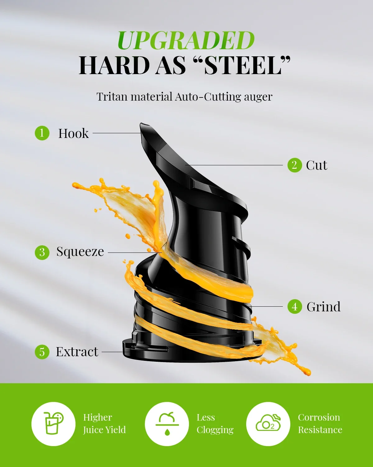Hot Sale Cold Press Juice Extractor Reverse Function Easy to Clean High Quality Powerful Juicer Machine