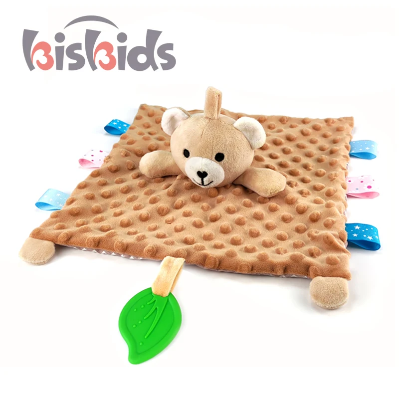 Creative Baby Security Blanket Sleeping Soothing Blanket Cartoon Bear Sleeping  Saliva Towel Cartoon Stuffed Plush Animal Toys