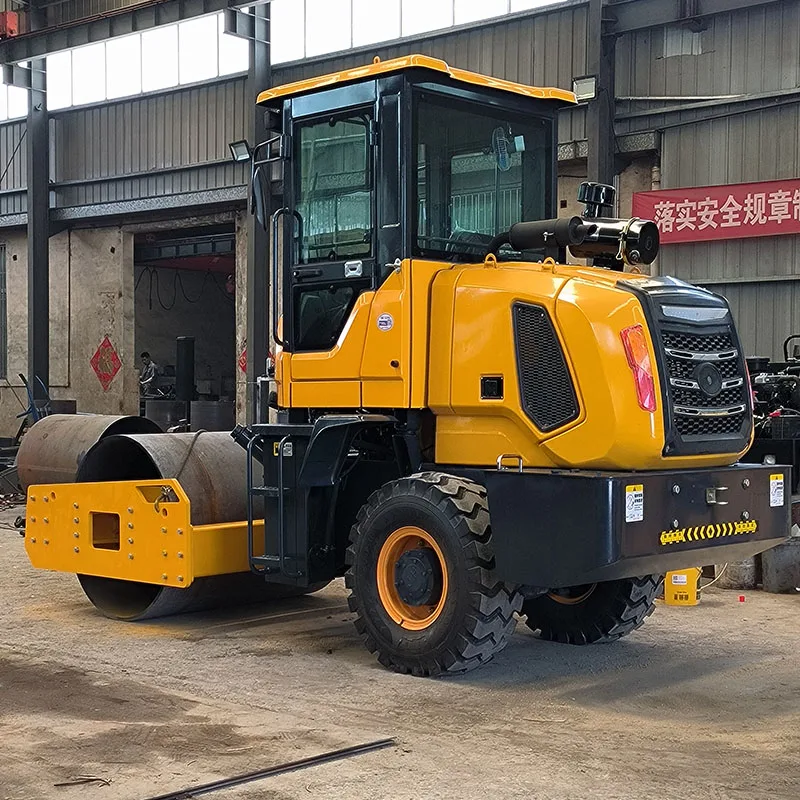 Construction foundation compaction small vibrating roller with cab can be equipped with air conditioning roller