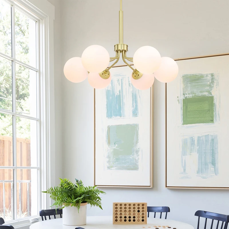 Globe Chandelier 6 Light Modern Stain Brass Chandelier Light Fixtures Pendant Light Chandeliers