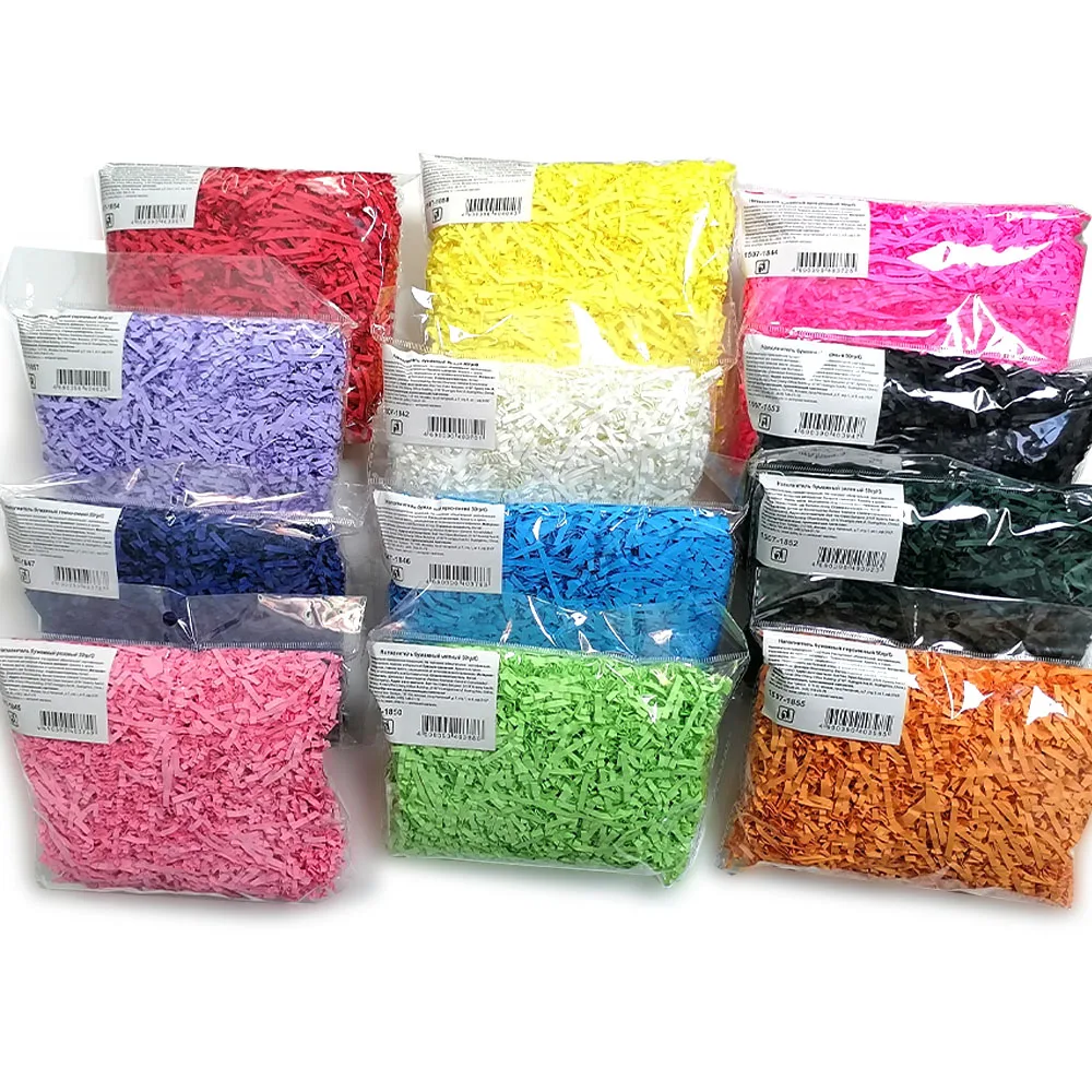 Grey shredded paper package basket gift bag packaging paper filler for packaging box filler