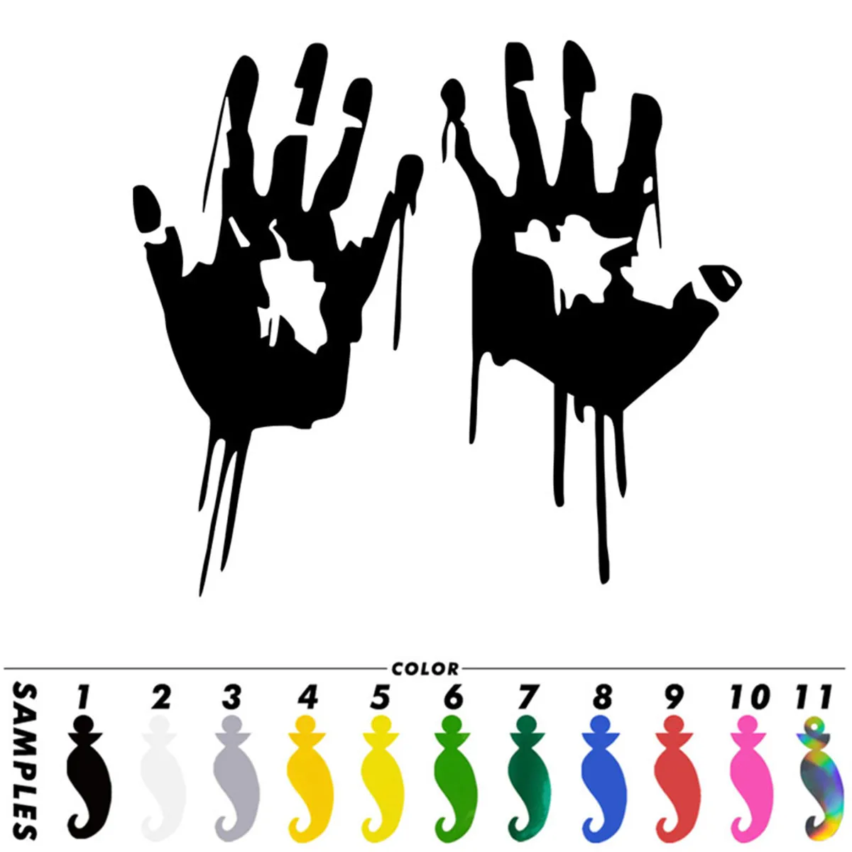 Bloody Palm Car Laser Sticker Vinyl Decal Car Truck Bumper Window Laptop Sticker Decor Gift Die Cut Decals Laptop Window Glass