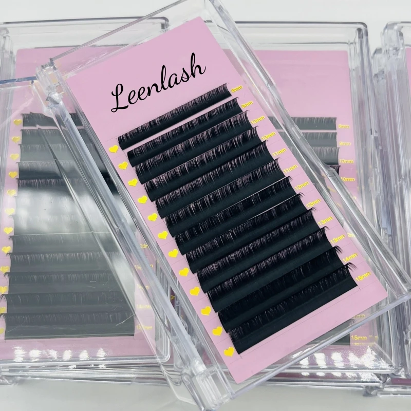 Wholesale Luxury Matte Black Cashmere Eyelash Extensions CC Curl Handmade Russian Classic Volume Individual Lash Tray Supply