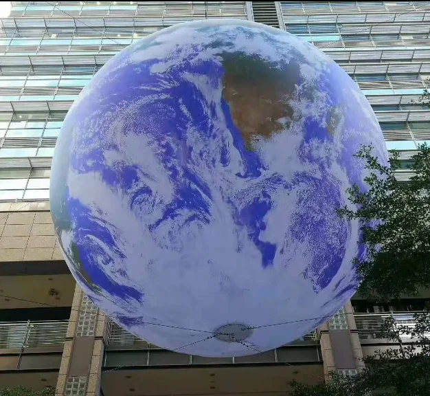 Custom outdoor advertising model inflatable earth moon with led light suitable for event decoration