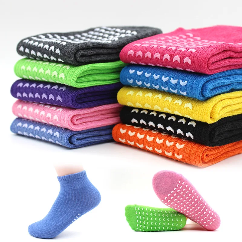 Jump customized Anti-Slip Colorful Cotton Socks Trampoline Playground Hospital Slipper Grip Trampling Sock For Baby Kids