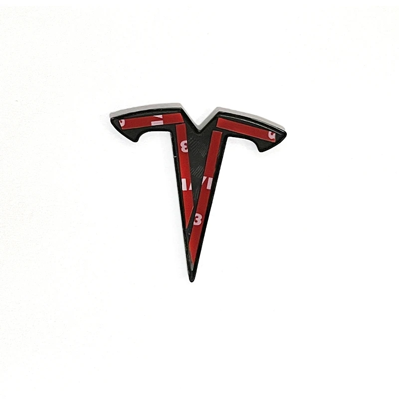 Автомобильная наклейка с логотипом на руль Т-образный логотип аксессуары для интерьера узор из углеродного волокна глянцевый коврик Tesla модели 3 и Y