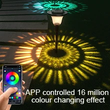 Outdoor Solar Garden Light RGBW App Controlled 16 million colour changing Landscape light
