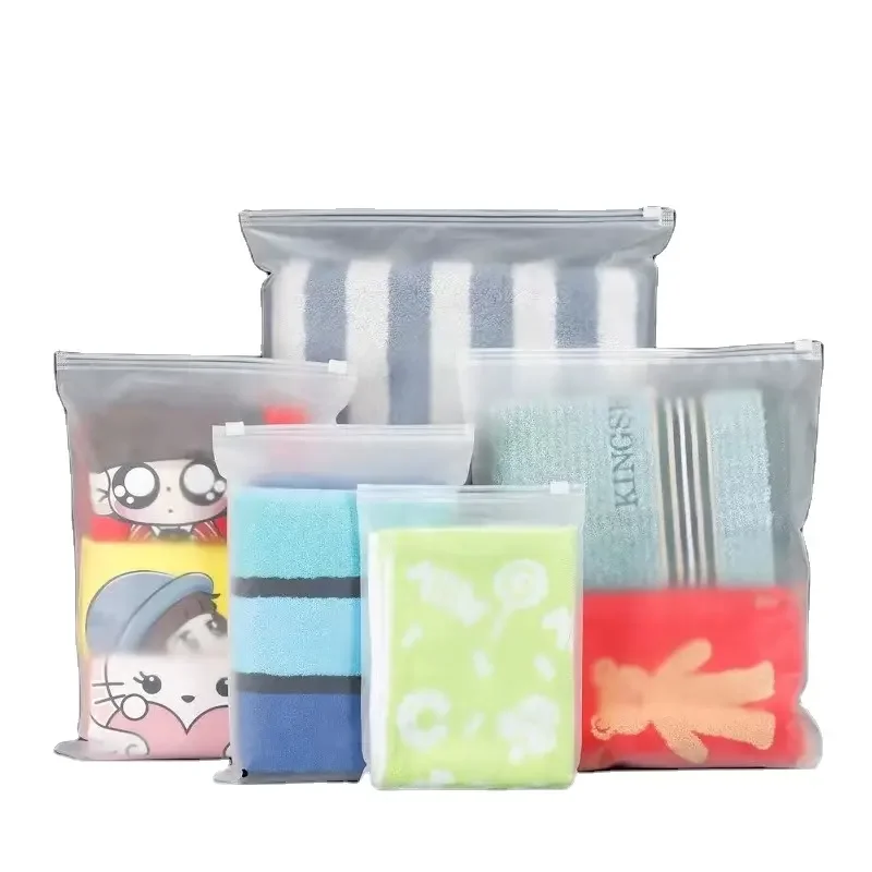 Wholesale Custom Printed Logo Self Sealing Underwear Clothes Storage Plastic Zipper Packaging Bag