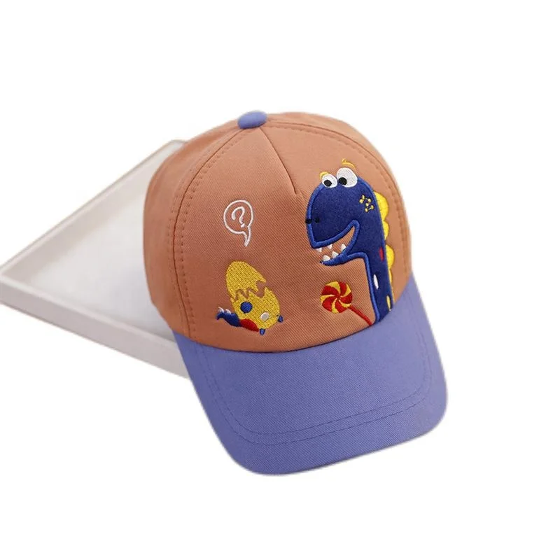 New 2022 Kid Baseball Cap with Dinosaur Applique Spring Baby Hats and Caps