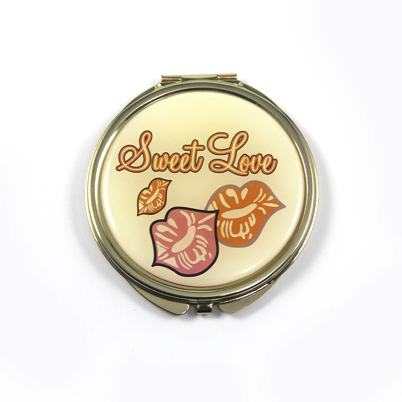 Round Folding Cartoon Anime Cute Series Double-sided Pocket Magnetic Makeup Mirror