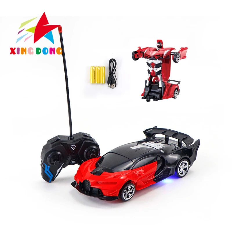 2024 new remote-controlled transformable car toy charging drift 1:18 one click transformable 5 remote-controlled car with light