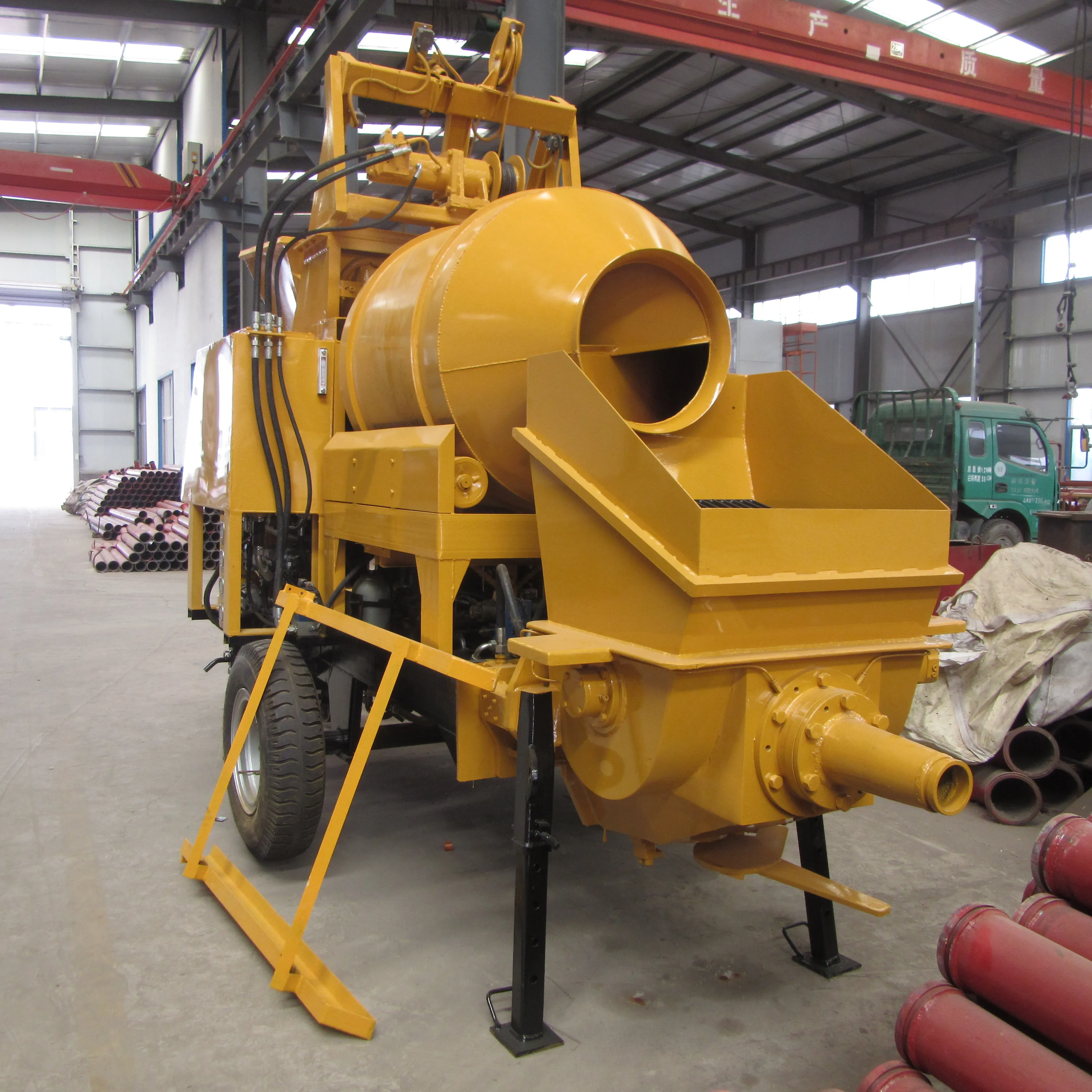 MINLE Factory 20M3/H Diesel Engine Concrete Trailer Pumps/Small Concrete Pump Mini Pumpcrete Machine
