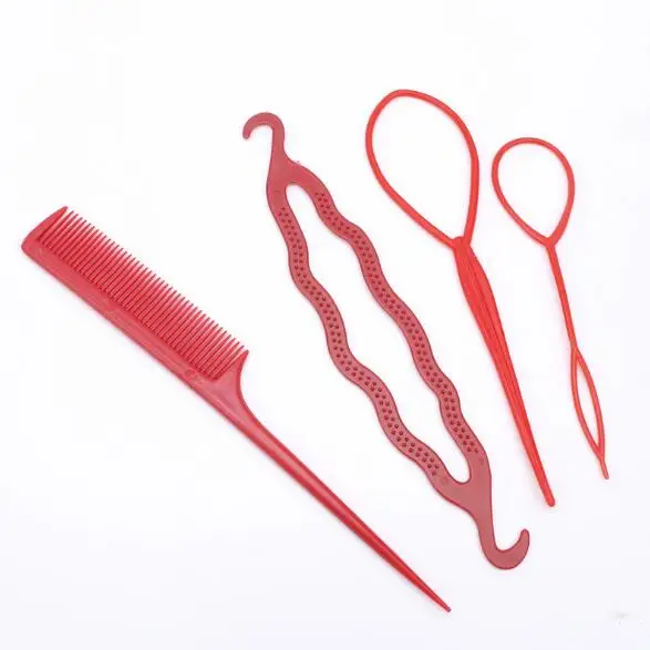 4pcs/set Women Girls Fast Easy Magic Bun Princess Hairstyle Popular Hair Artifact Tool Hair Braider Maker Styling Tool
