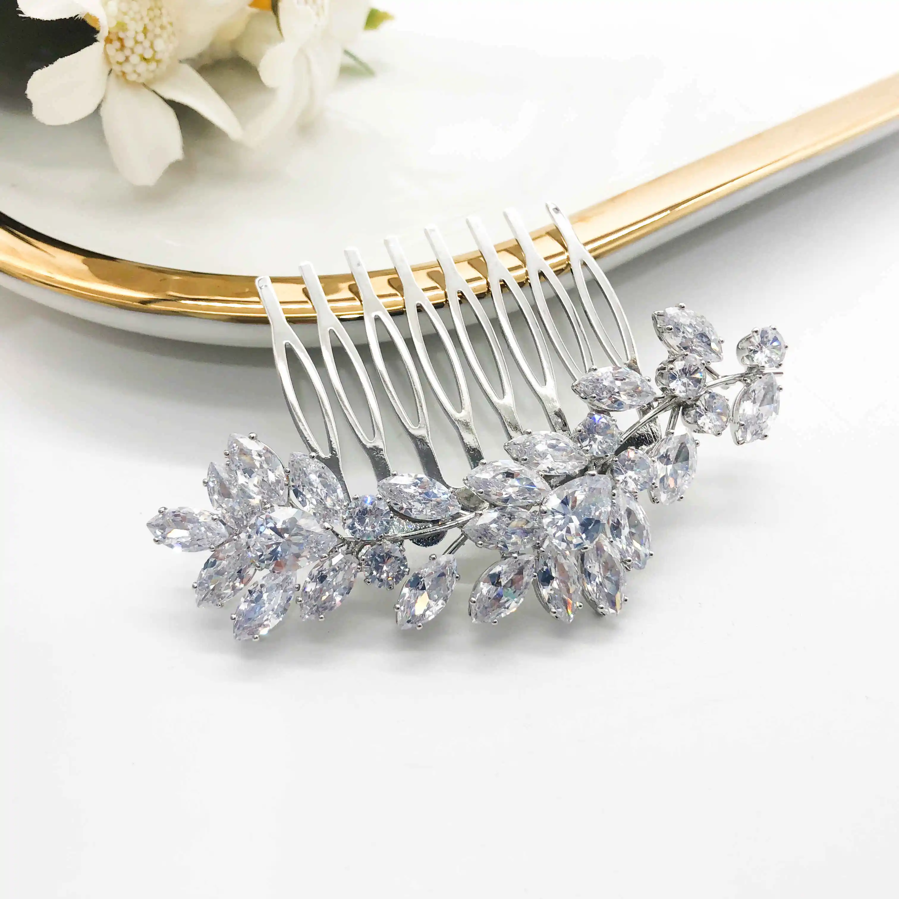 GS0094 Fashion Luxury Zircon Bridal Hair Comb, Wedding Hair Comb, Bridal Hair Comb For Hair