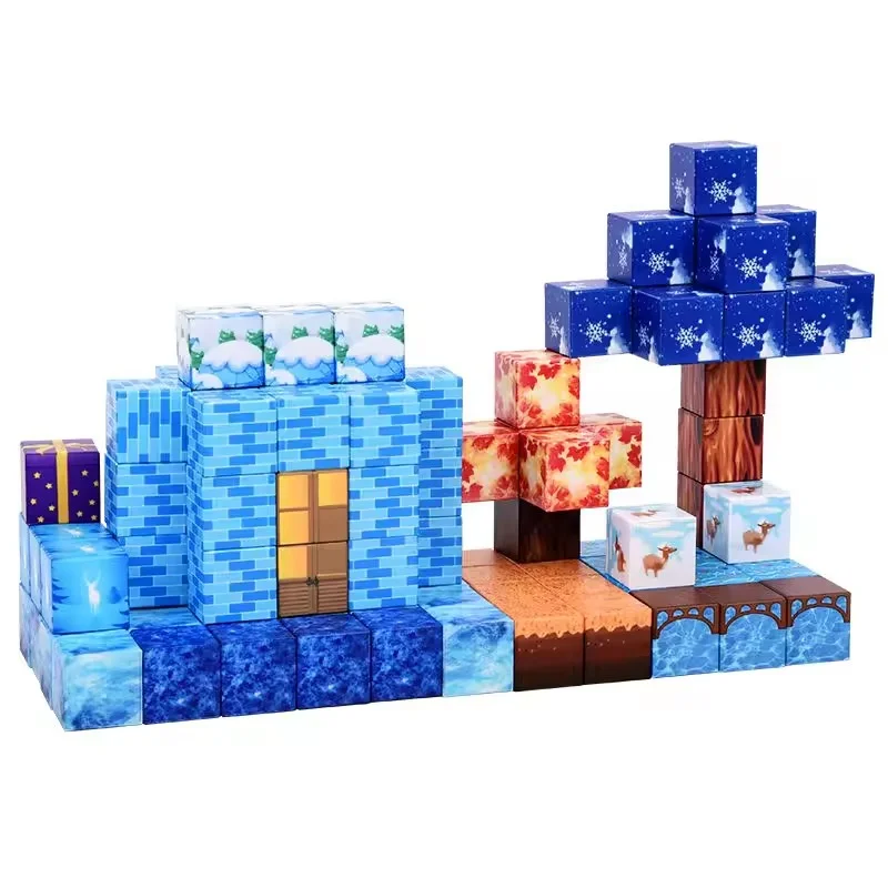 New style 2.5cm 3D magnetic world building blocks magnet build mine toys game for kids OEM 65 pcs EN71 ASTM CPC