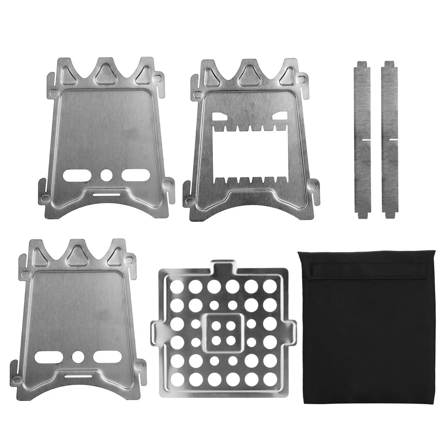 Ultralight Portable Stainless Steel Folding Stove Backpacking Wood Burning Collapsible Grill for Hiking Camping