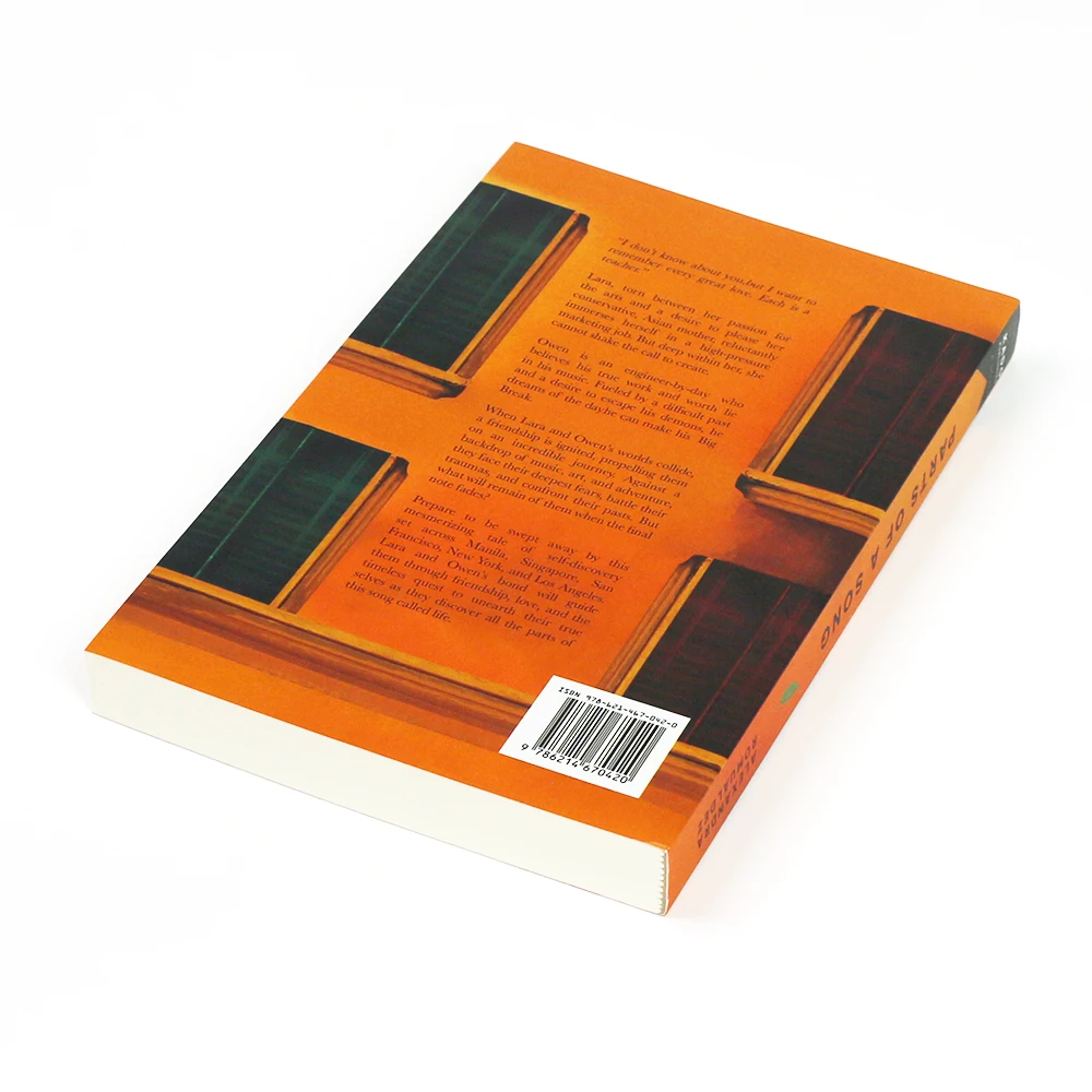 Cream paper black and white paperback book printing soft cover