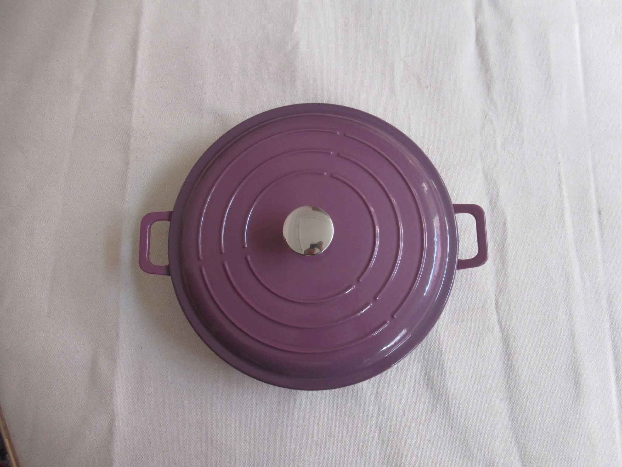 5 Quart Enameled Shallow Type Cast Iron Braiser Pan With Lid Cast Iron Casserole Dish with Lid