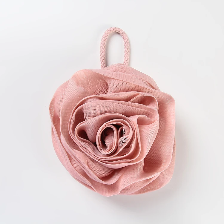 Rose flower shape kids loofah body skin care baby mesh sponge soft bath ball wholesale african shower net sponge