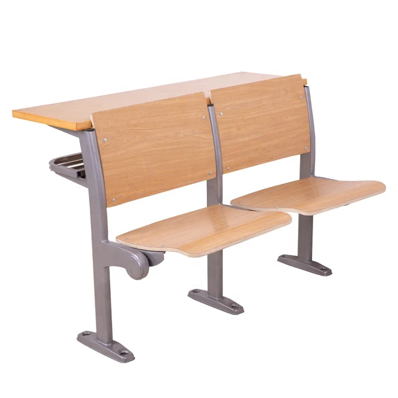 Hot Sales Lecture Classroom Hall Wooden Desk And Chair Folding Audience Auditorium Chair Lecture Theatre Chairs