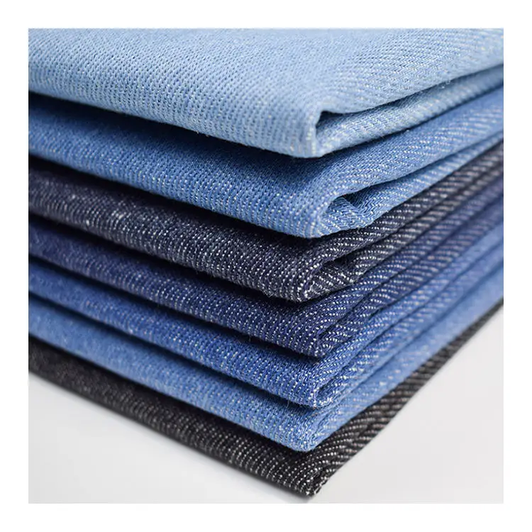 Модный стиль 9,3 oz tc 80 20 полиэстер хлопок нетканый эластичный тканый черный джинсовый материал джинсы перерабатываемая ткань