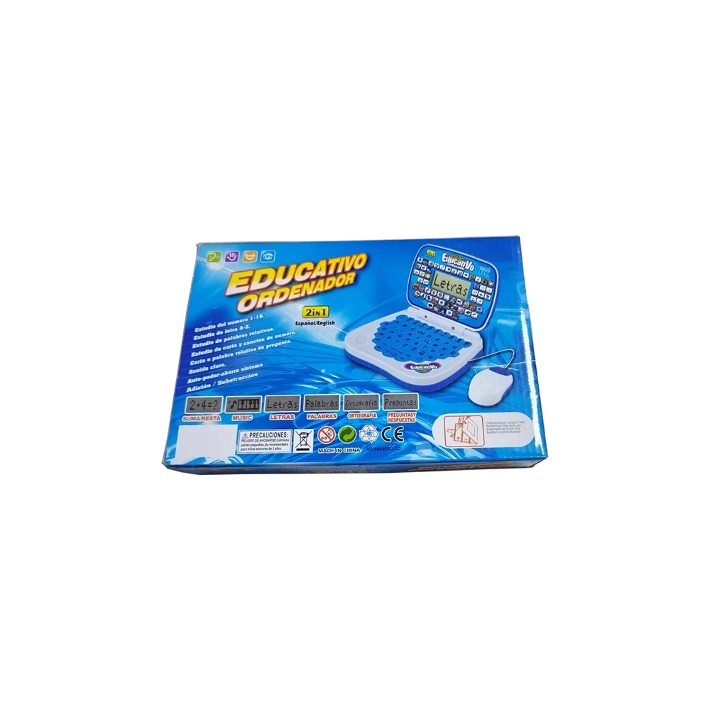 Spanish English multi-function point reading learning machine led screen laptop learning machine for children