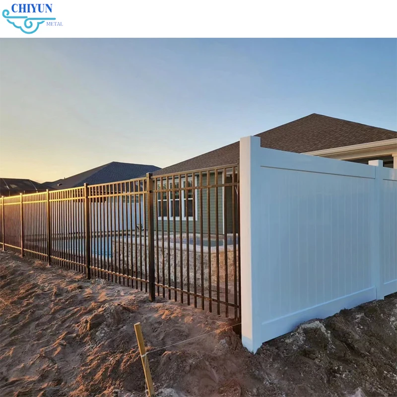 Modern Black Aluminum Picket Metal Fence Customized Outdoor Decorative Security Fence Powder Coating Welded Construction Garden