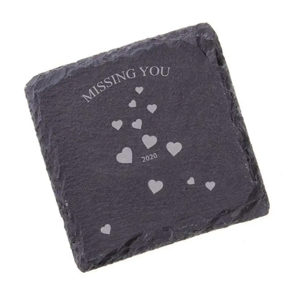 Black Slate Coasters Bulk Square Stone Coasters Rustic Handmade Bar Coasters