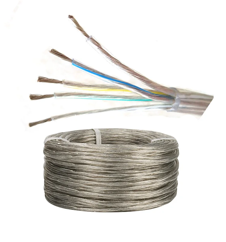  SVT 5 Core 18AWG Transparent PVC 105 degree 300V Power Supply Electric Wire And