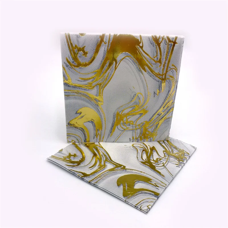 Floral Print Disposable Salmon Color Decoupage Paper Napkins, Decoupage Napkin