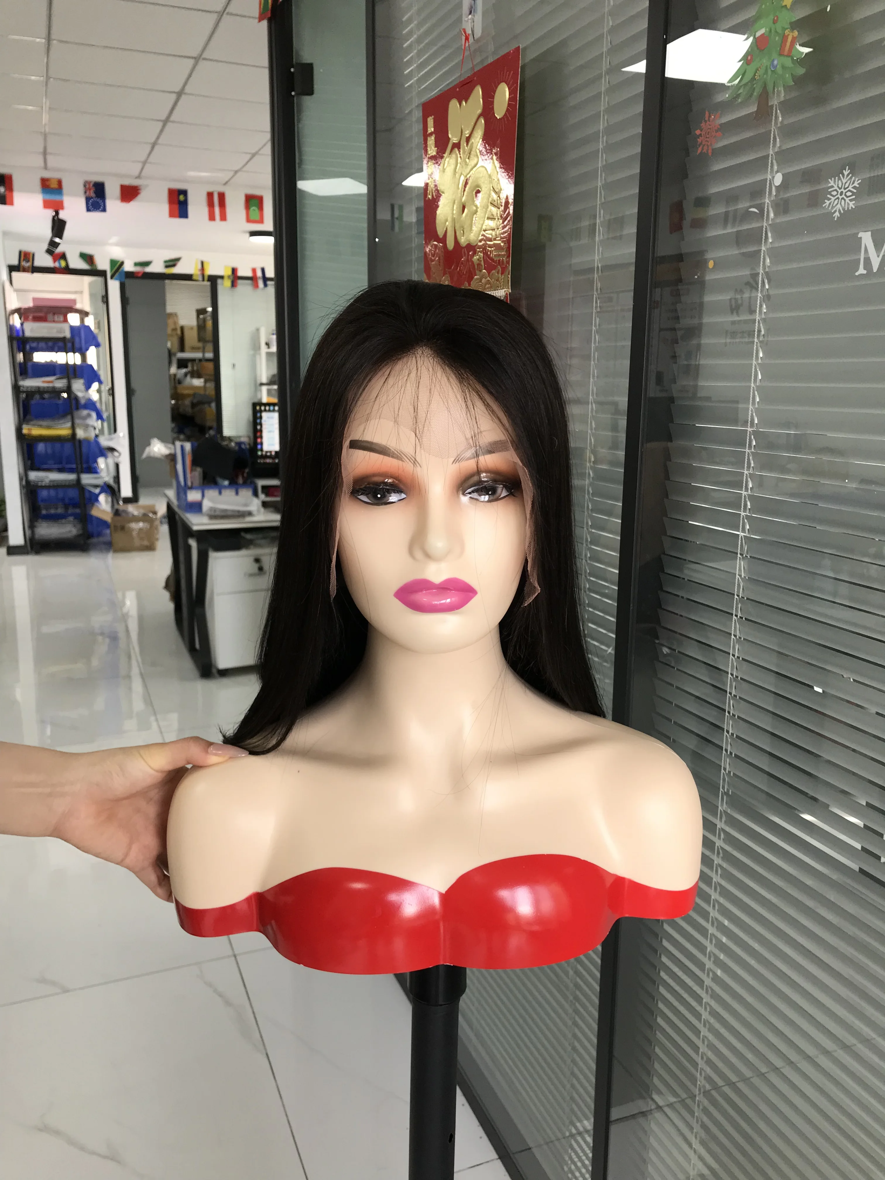 Lace Human Hairfrontal Silwigase Wig1 Piecehair Brazilian Hair Long Virgin Hair Straight Lace Front Wigs Natural Black 1 Piece