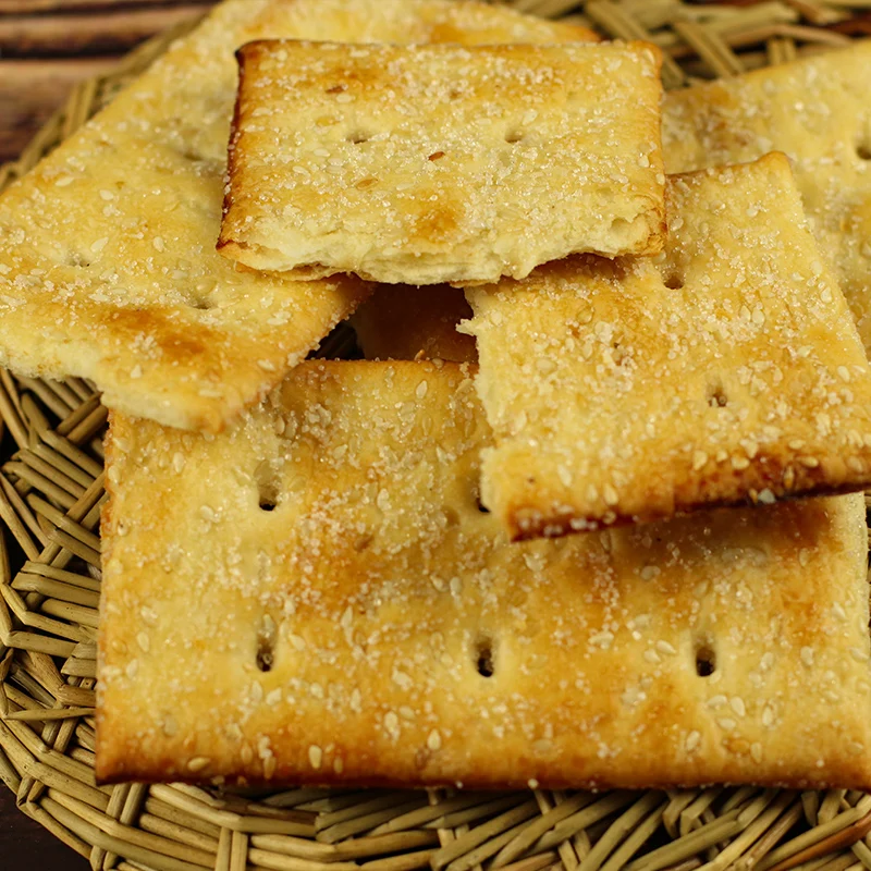 Wholesale Chinese Snack Puff Food Pastry Healthy Exotic Biscuit Baked Goods Cookies Baklava Wheat Protein Grain Cracker