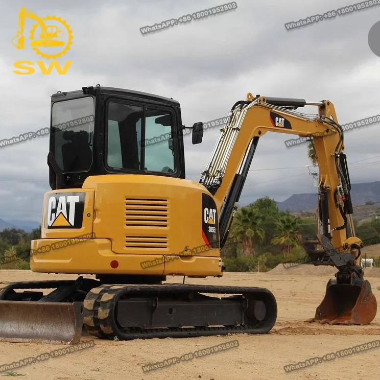 Б/у экскаватор CAT 305 E2 escavadeira CR 303 5 с ковшом для большого пальца и резиновой