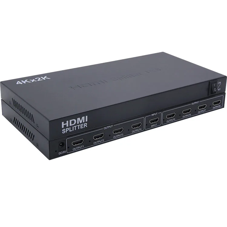 4K 30Hz HDMI Splitter 1 in 8 out, MT-VIKI 1x8 1 Computer 8 Monitor + Power adapter HDMI Splitter
