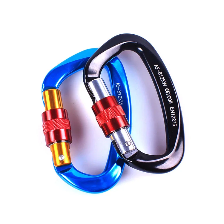 CE certified ultra light D-type rock climbing downhill fire safety carabiner