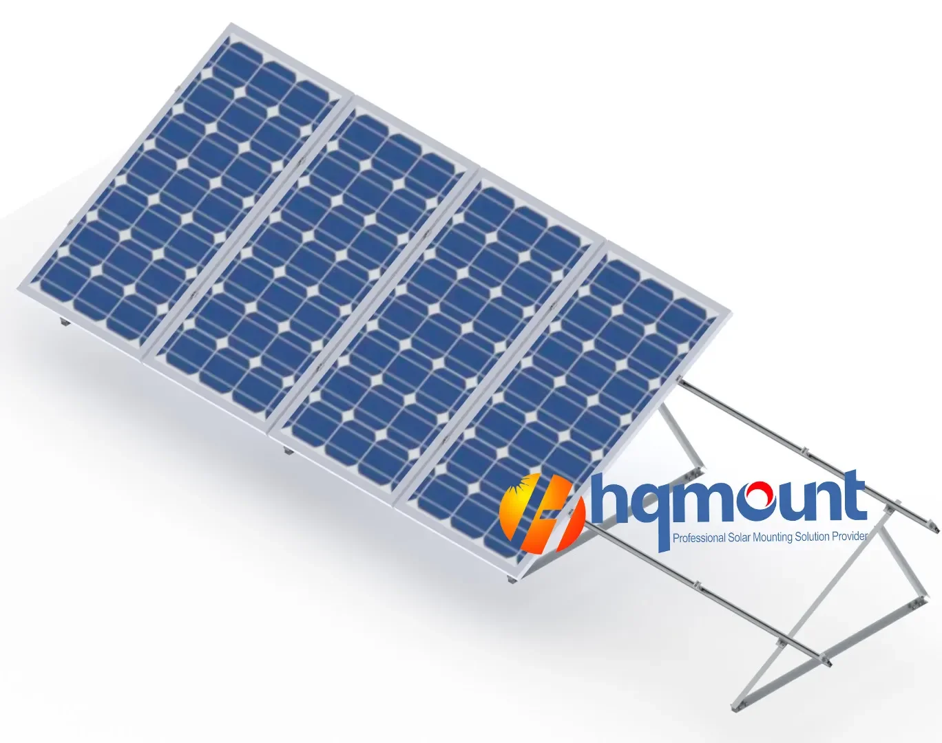 Hqmount good selling commercial residential adjustable flat roof ground mount solar panel mounting triangle bracket system
