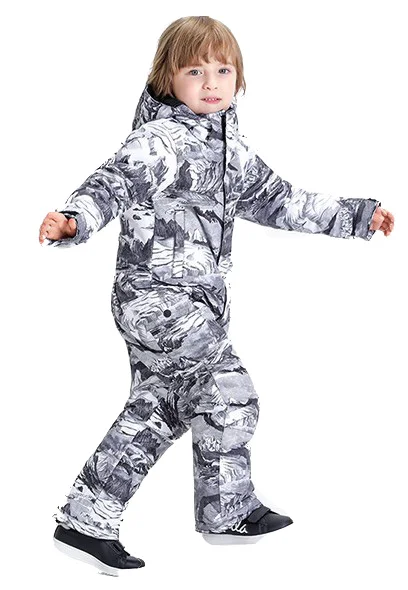 Детское ветрозащитное пальто, детская Лыжная куртка для сноуборда, Детский водонепроницаемый цельный костюм