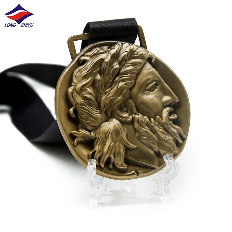 Shenzhen Longzhiyu 15 years maker custom trophies and medals ski with medal acrylic and graduation medallion