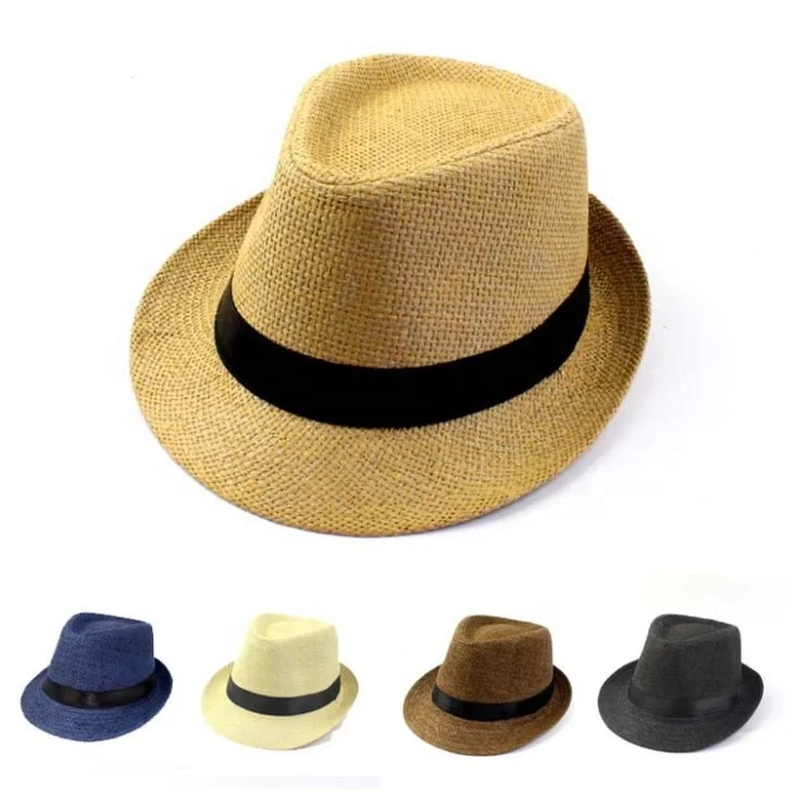 Cheap Promotional Paper Fedora Straw Hats Fashion Men Women Straw Hat Fedora factory price