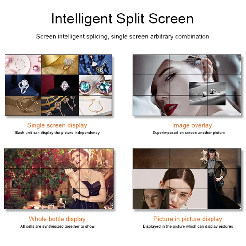 New Arrival 46 49 55 Inch Narrow Bezel LED Advertising Screen Android Operating System with 8mm Pixel Pitch for Conference Room